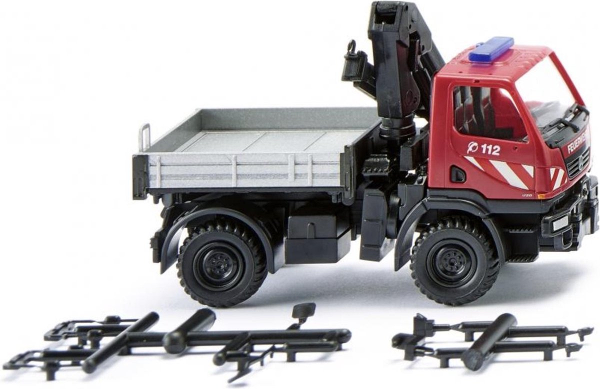 WIKING MERCEDES BENZ Unimog U 20 mit Ladekran Feuerwehr schaalmodel 1:87