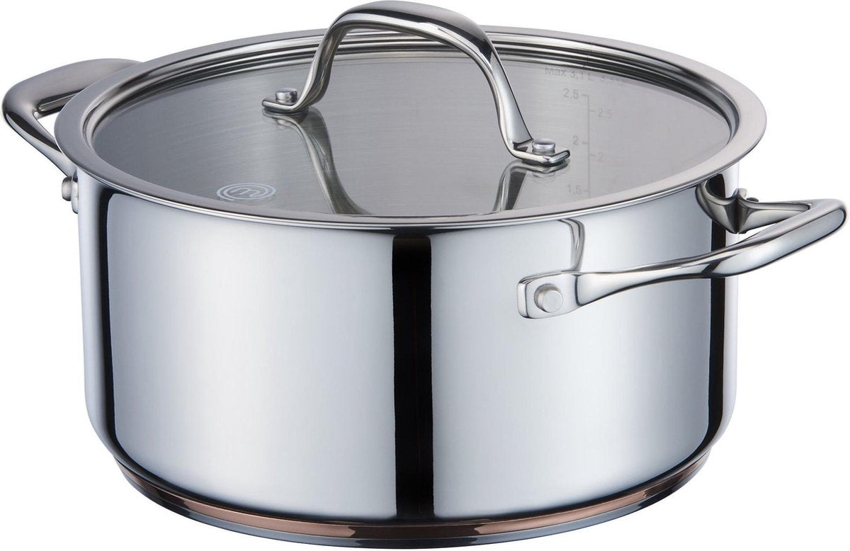 MasterChef Kookpan Koper - Ø 24 cm - Incl. Deksel - 4
