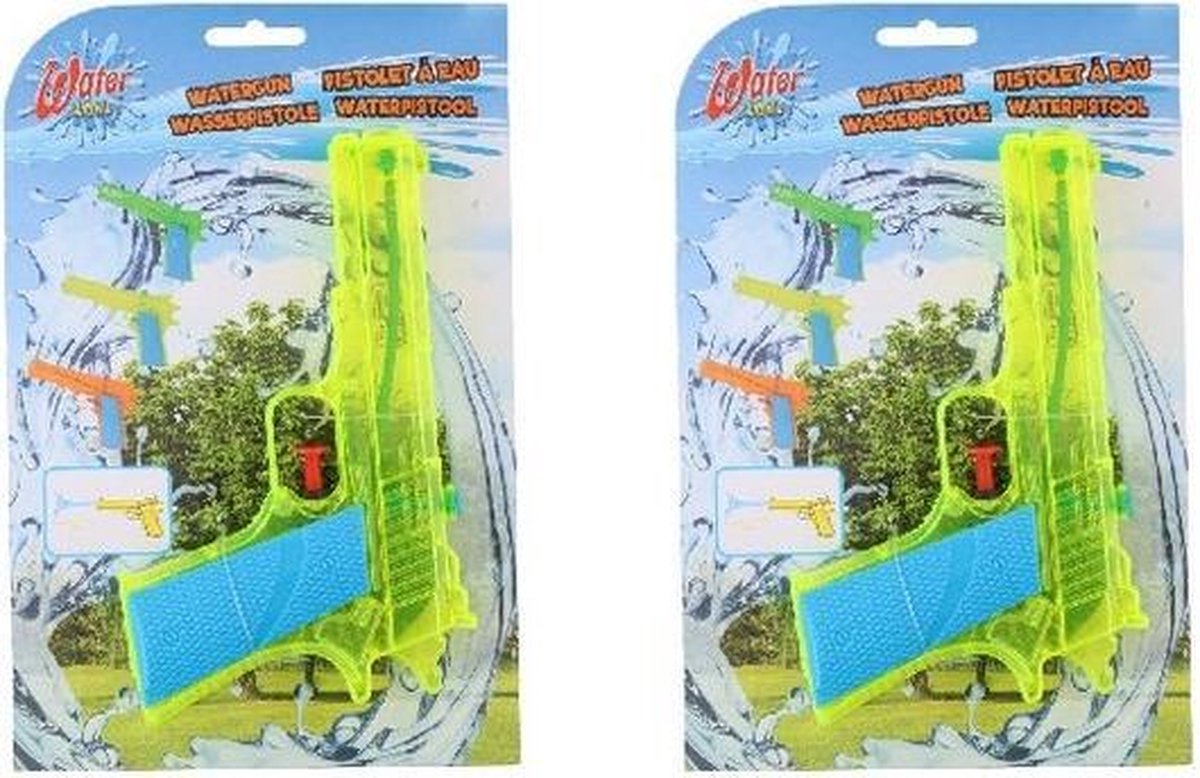 20x Waterpistolen/waterpistool geel klein van 18 cm kinderspeelgoed - waterspeelgoed van kunststof