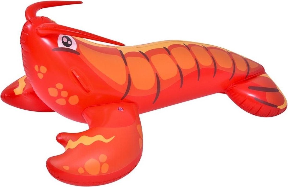 Opblaasbare ride-on zwembad dieren rode kreeft van 130 x 70 cm - Zomer/strand opblaas artikelen