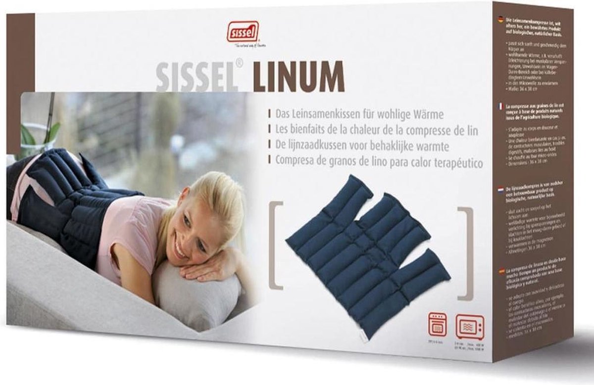 Sissel Warmtekussen lijnzaad Linum 38x36 cm blauw SIS-150.051