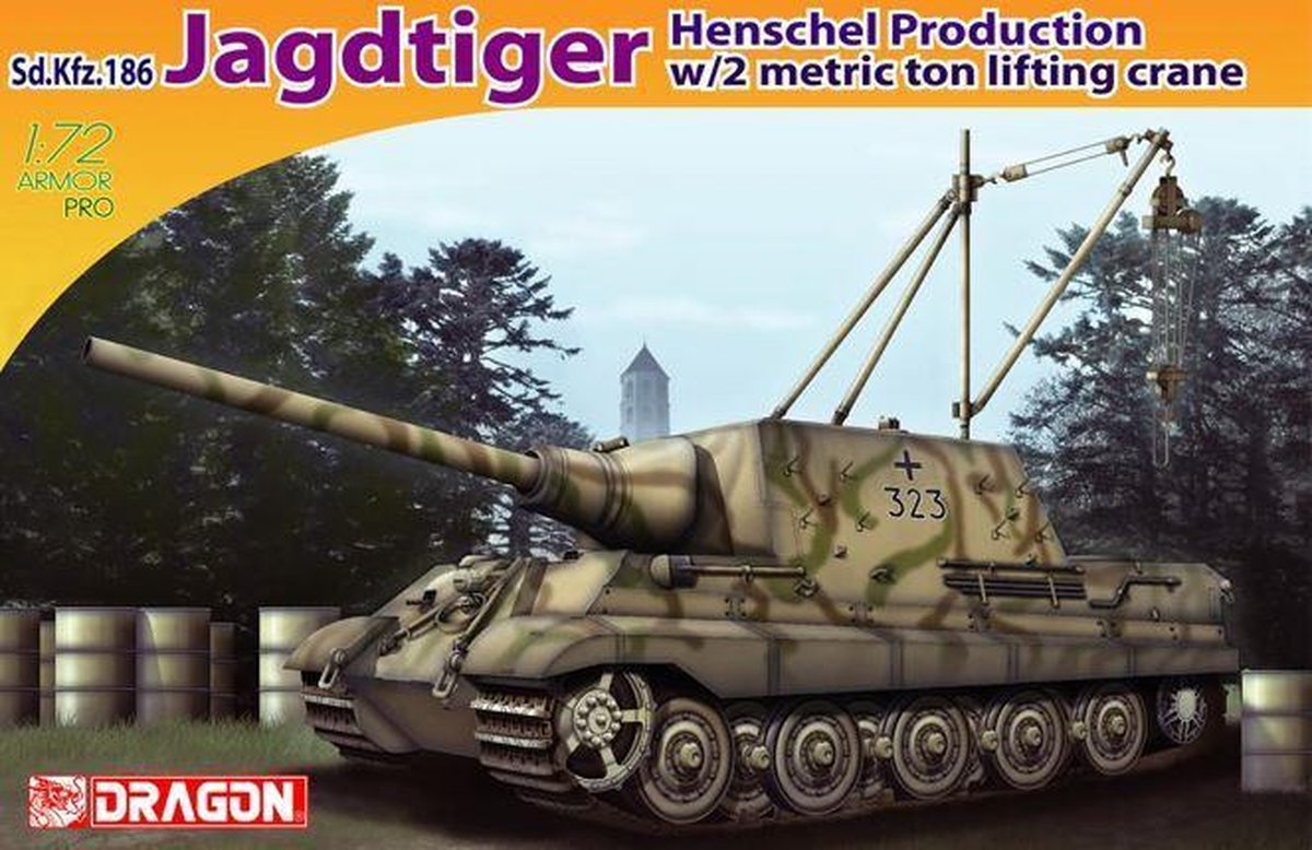 Dragon - 1/72 Sd.kfz.186 Jagdtiger Henschel Lifting Crane (8/20) * - DRA7345 - modelbouwsets