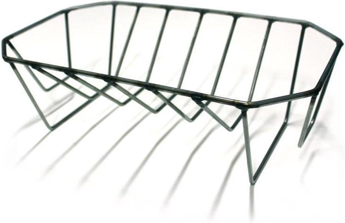 Smokeware Spareribs Rek - RVS - Spareribs Rack - Rib Rack - Rek - Barbecue Rek - Rooster Rek -  Geschikt voor Bigg Green Egg & Kamado Joe