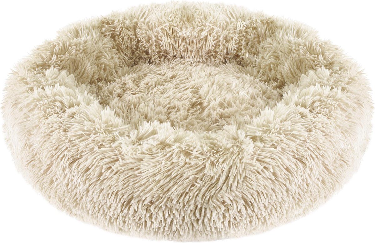 Studio Proud - Donut mand - honden en katten slaapbed - 60 cm beige - pluche hondenmand - verkrijgbaar in verschillende maten en kleuren