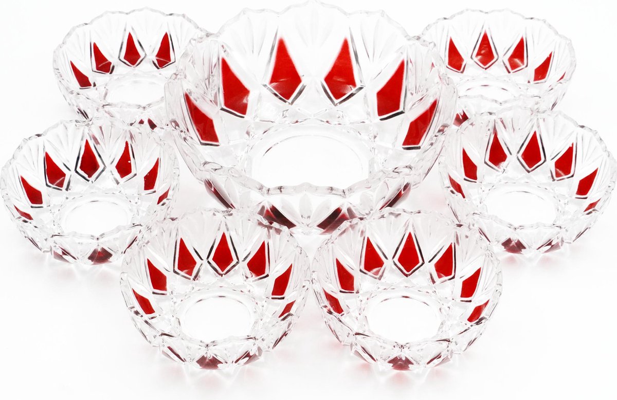 YILTEX – Snackset / Snackschaal – 7 Delig – Glas