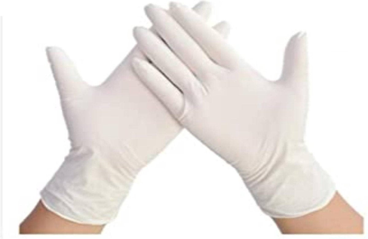 Comfort Vinyl handschoenen 100 stuks gepoederd wit - L