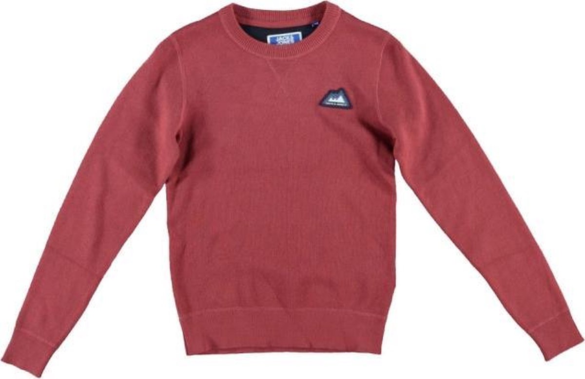 Jack & jones zachte jongens sweater trui katoen brick red - Maat 164