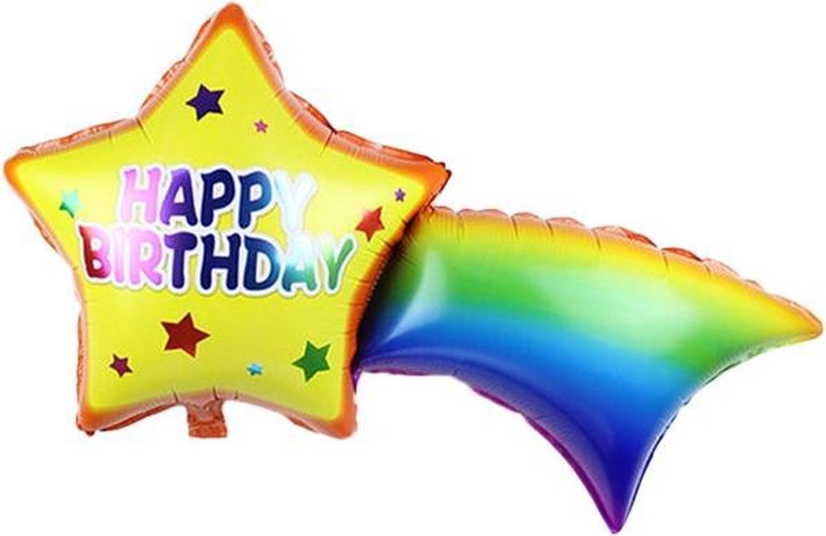 Grote XL vliegende ster ballon happy birthday 125 cm