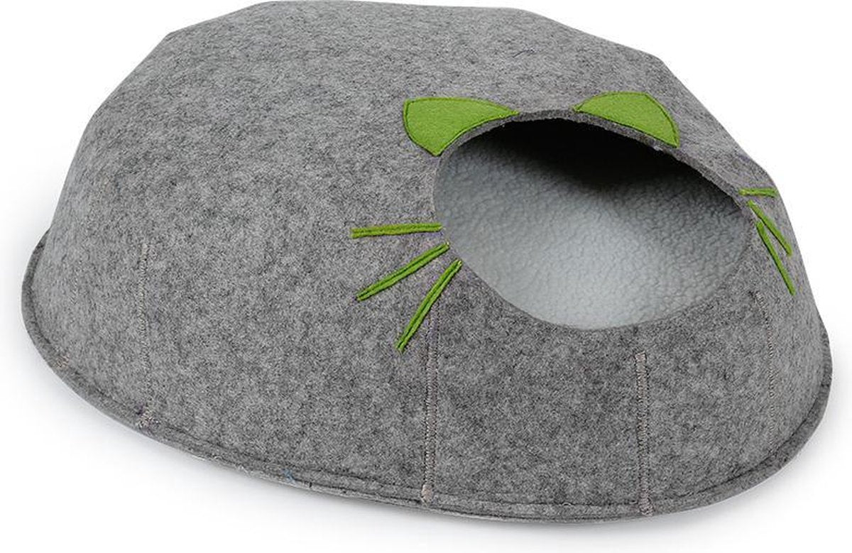 Winters gesloten katten huisje - cat cave - kattenbedje - GRIJS