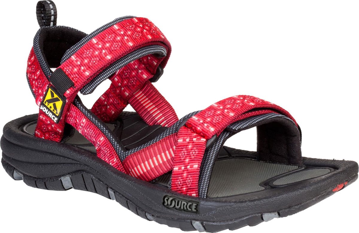 Source Classic Sandaal dames Wandelsandalen - Maat 37 - Vrouwen - rood/zwart/wit