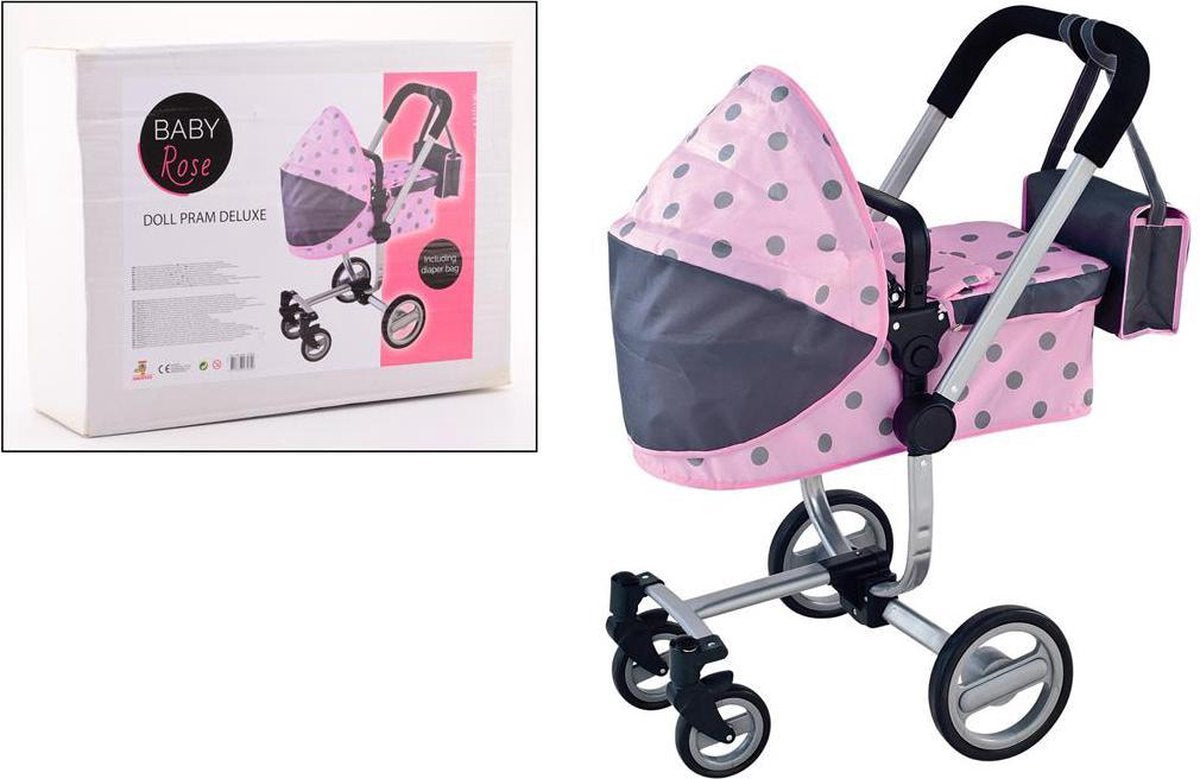 Baby Rose Poppenwagen met Luiertas