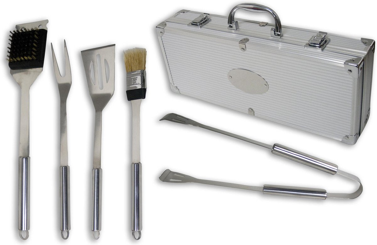 Gusta Barbecue Gereedschapset - RVS - 6-delig