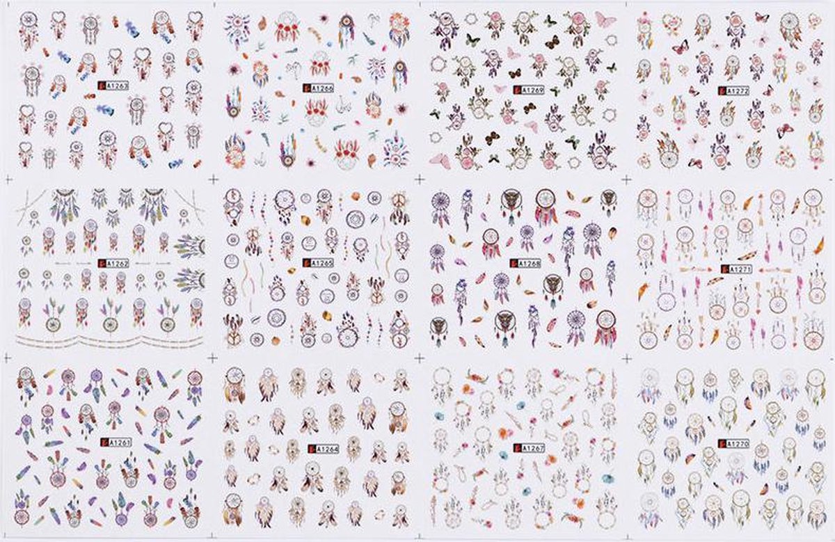 Nail art nagel sticker nailart dromenvanger dreamcatcher droom veren