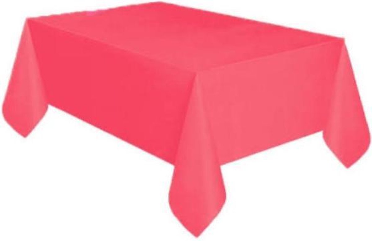 Tafelkleed dun Plastic fuchsia XL 137x274cm / Let op dit is dun plastic geen tafelzeil