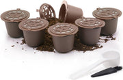 Medicca - 4x Hervulbare Nespresso Koffie Cups - Met Maatlepel en Borstel - Koffiecups - Koffiecapsules - Hervulbaar - Koffie Pads