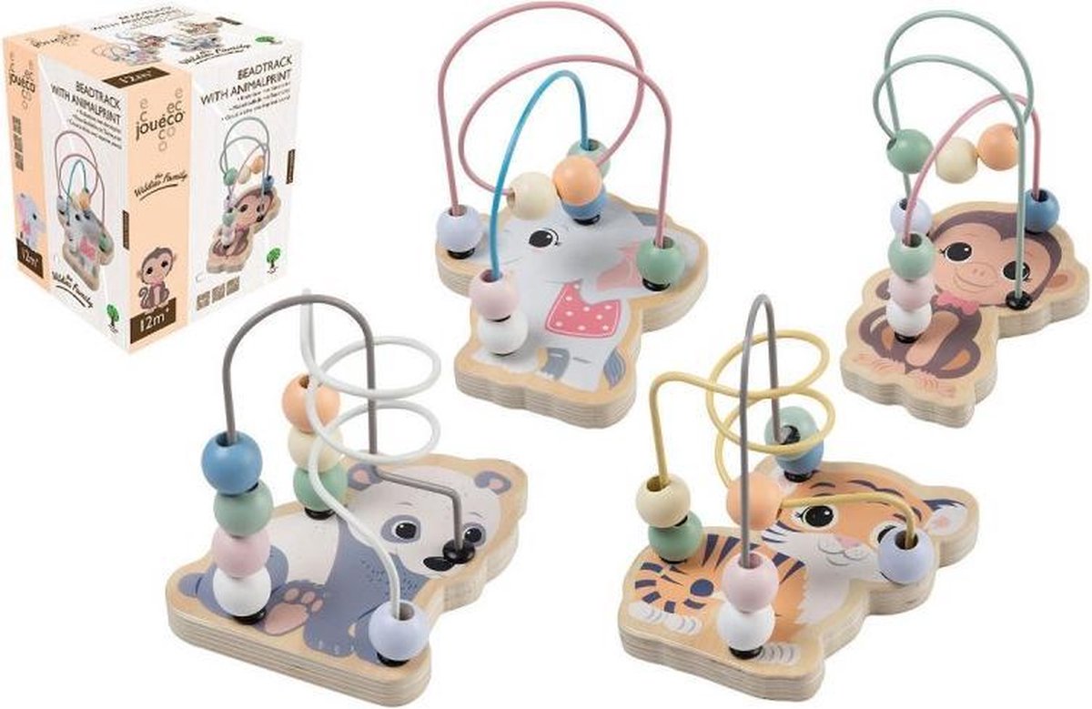 Joueco - The Wildies Family Kralenbaan met dierenprint