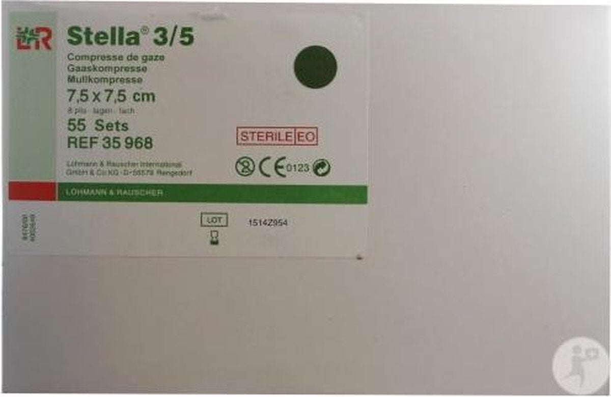 Lohmann & Rauscher Stella 3/5 Gaaskompres Steriel 8 Lagen 7