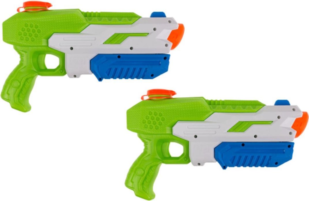2x Waterpistool/waterpistolen groen 30 cm