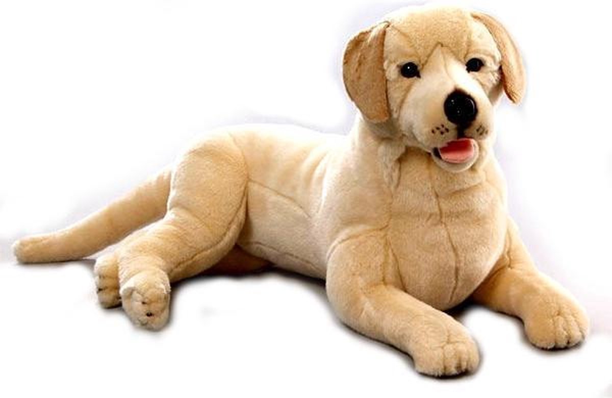 Bicolini Knuffelhond Liggende Labrador Creme 60 Cm