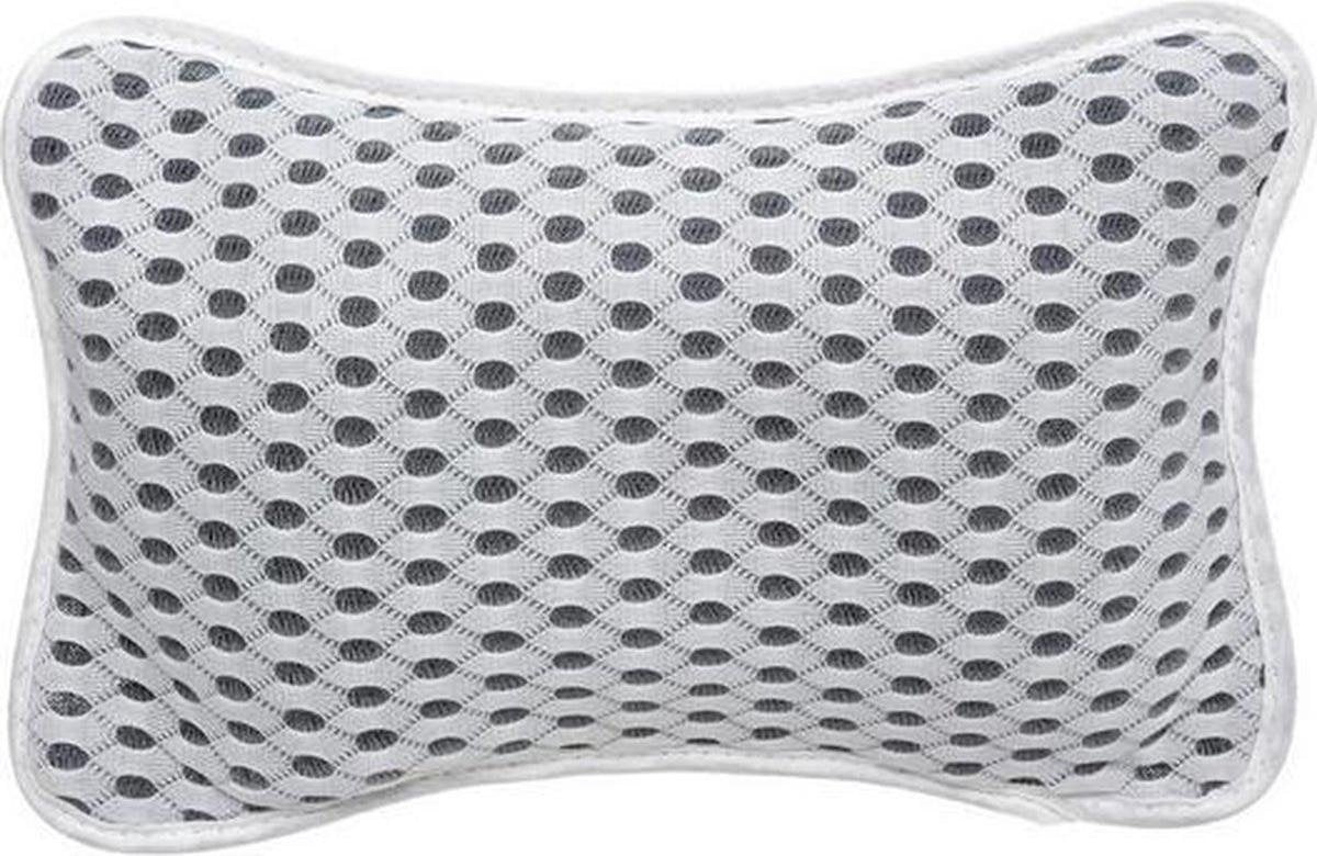 Made4Home® - Badkussen | Spa kussen voor in bad | Orthopedisch hoofdsteun | Nekkussen | Met twee anti slip zuignappen | 27cm x 18cm | Wit
