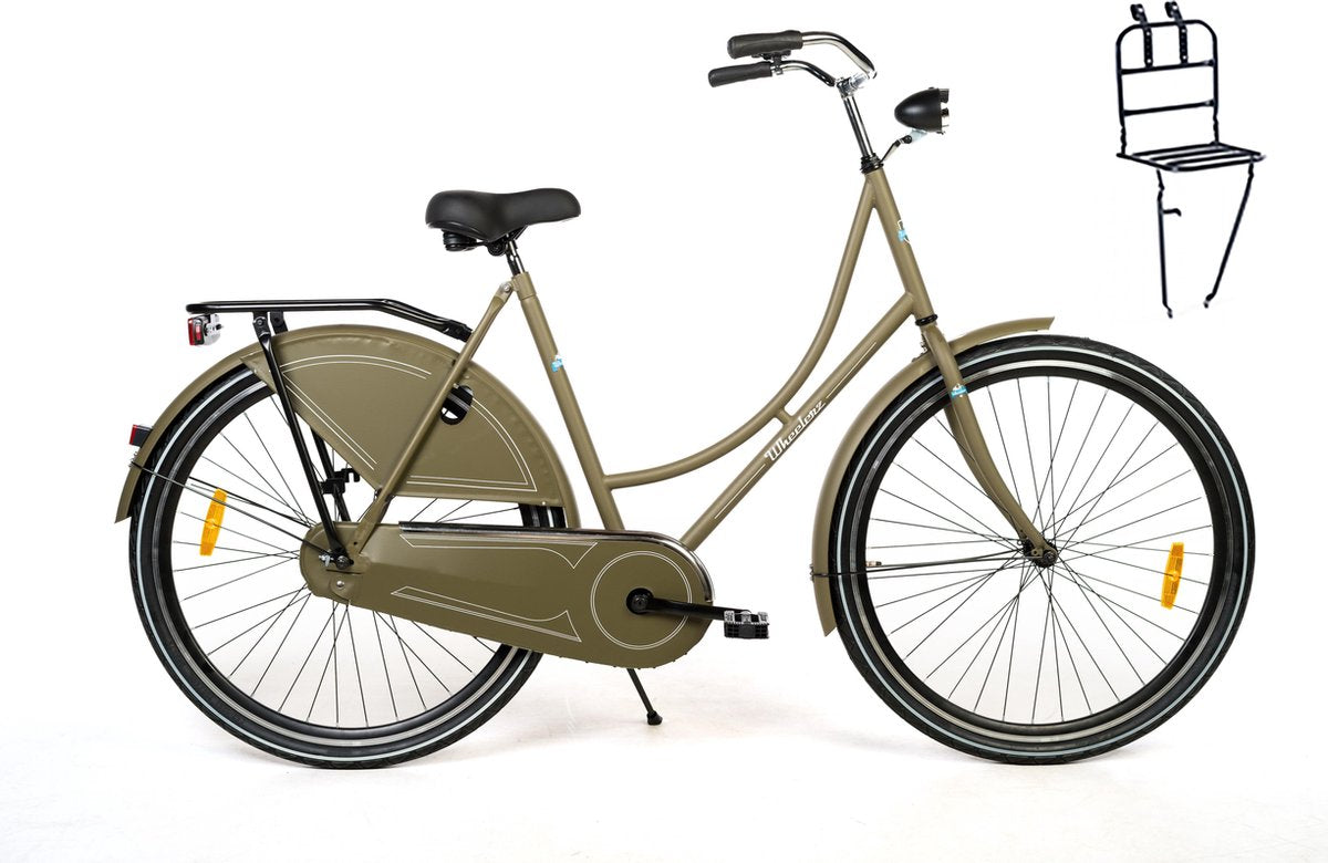 Wheelerz omafiets groen met voordrager