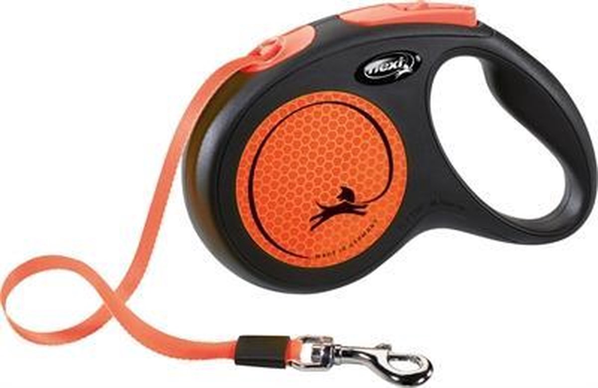 Flexi rollijn new neon tape zwart / neon oranje - m 5 mtr tot 25 kg - 1 stuks