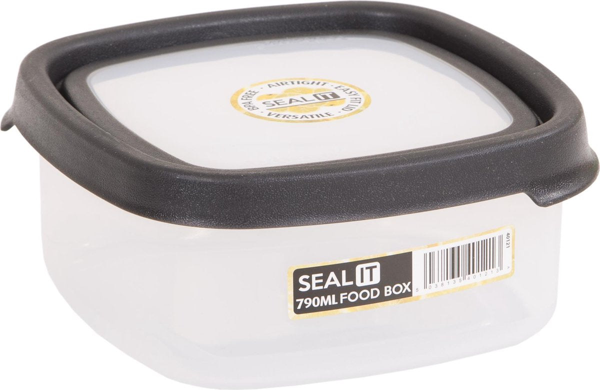Wham Seal It Vershouddoos - Vierkant - 790 ml. - Set van 3 Stuks - Grijs