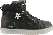 Bunnies JR 218715-689 Meisjes Hoge Sneakers - Zwart - Leer - Veters