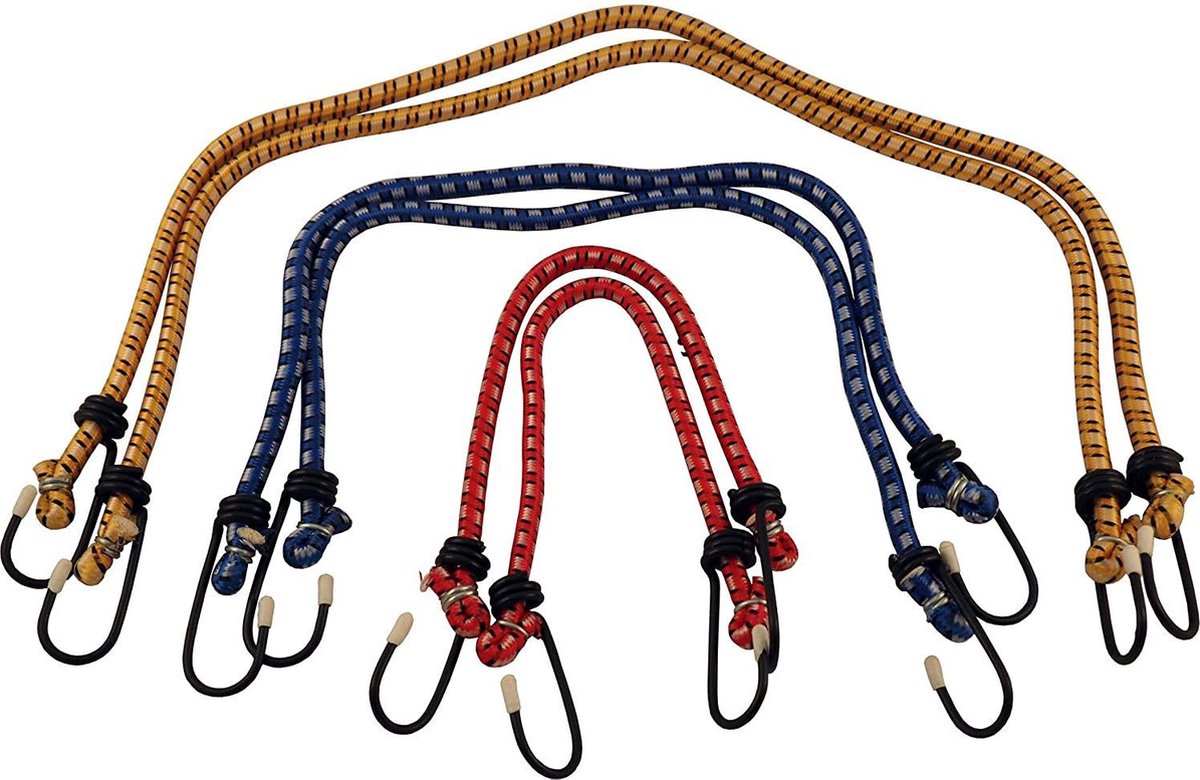 6 x bagage rubber in 3 verschillende lengtes