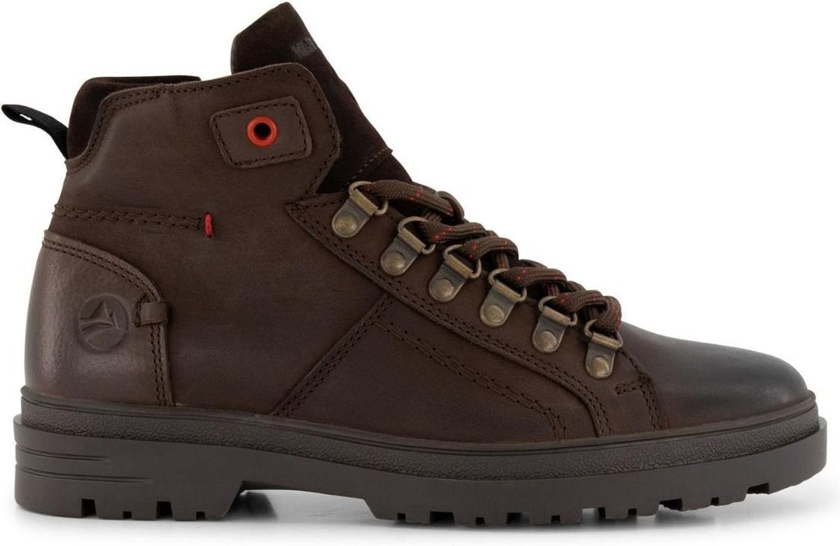 Travelin' Skaidi Dames - Comfort leren veterschoenen met rits - Sneakers - Donkerbruin Leer - Maat 39