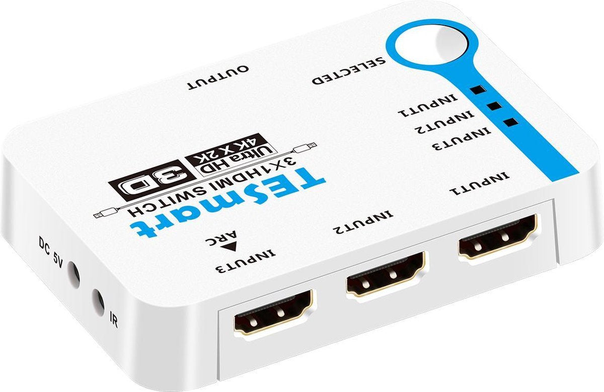 NÖRDIC SGM-163 HDMI switch 3 input naar 1 output - 4K 30Hz - HDCP 1.4 - Wit