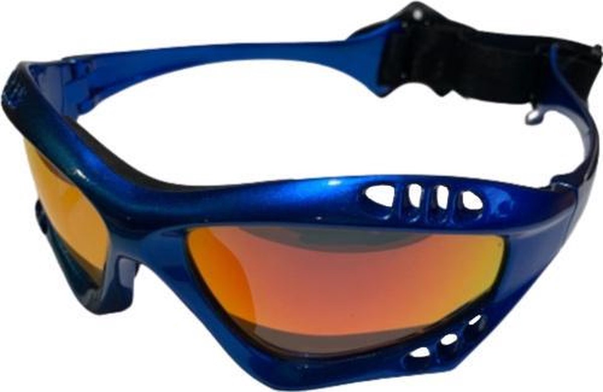 Glogglz® Finz Watersportzonnebril Polycarbonaat Blauw/oranje (verstelbaar)