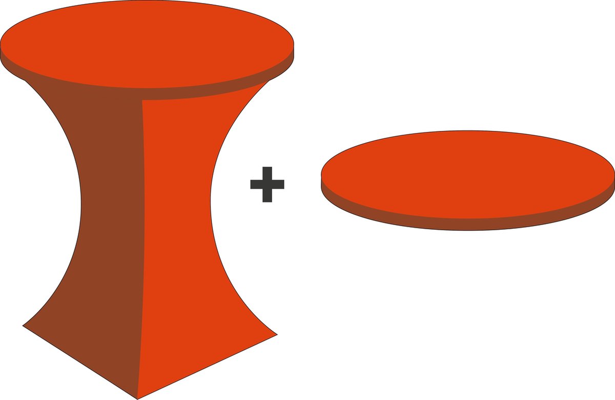Tafelrok stretch - Tafelhoes met topcover voor statafel - oranje