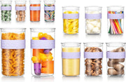 Bodum PRESSO Voorraadpotten - BPA-vrij plastic met siliconen band Verbena - 12 stuks