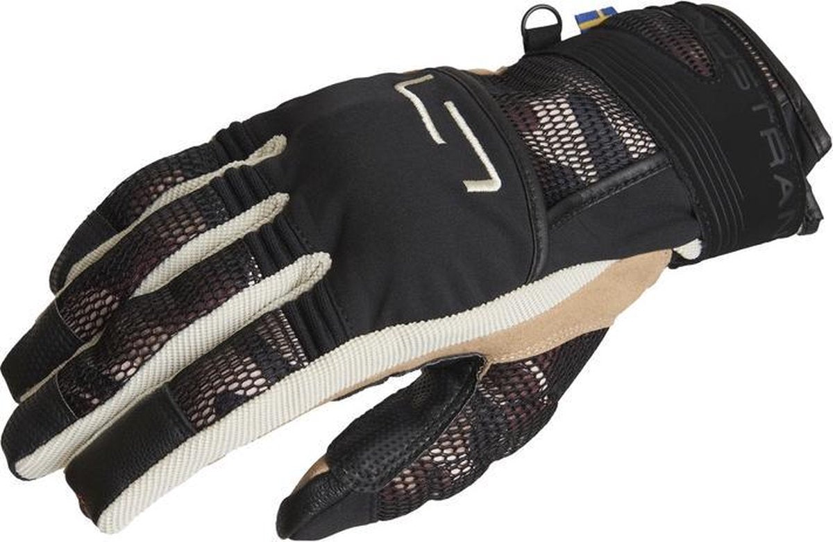 Lindstrands motorhandschoenen Nyhusen zwart/khaki 12