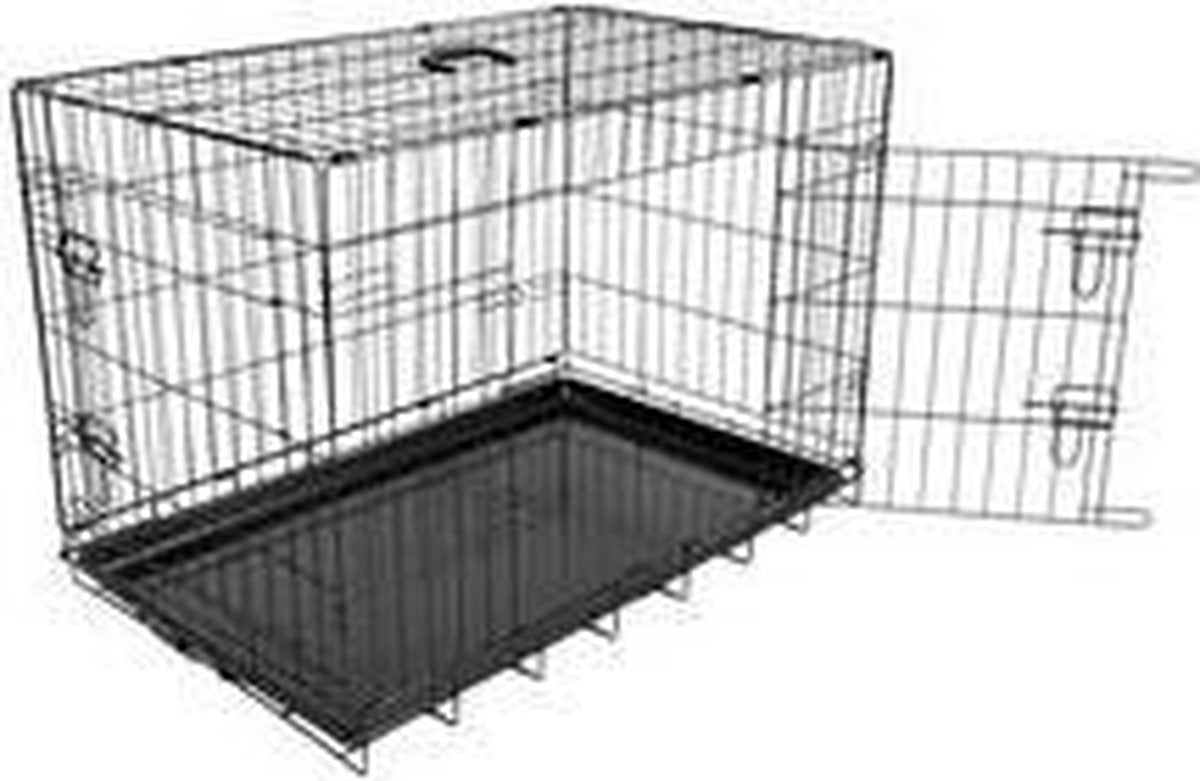 Duvo Hondenbench 2 deurs - 92x57x64 cm - Zwart