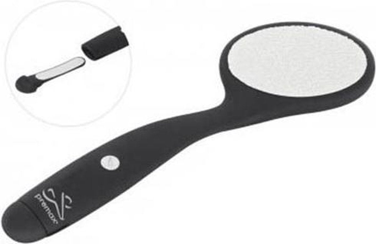 Premax Keramische Voetvijl - Duo - Fijne & Grove Kant + Nagelvijl - Ergonomische Steel  - Zwart – 22 cm.