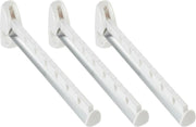 Set van 3x stuks kledinghaken inklapbaar wit 31 cm - Kledinghangerhaak/kledinghaak voor aan de muur - voor 7 hangers