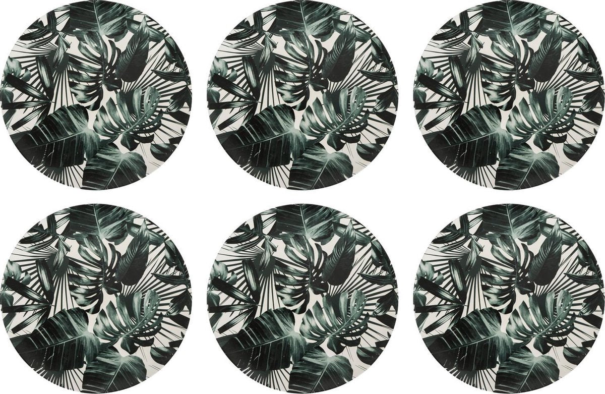 Onderbord Ø 33cm Palmbladeren - set 6 stuks