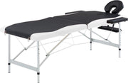 Medina Massagetafel inklapbaar 2 zones aluminium zwart en wit