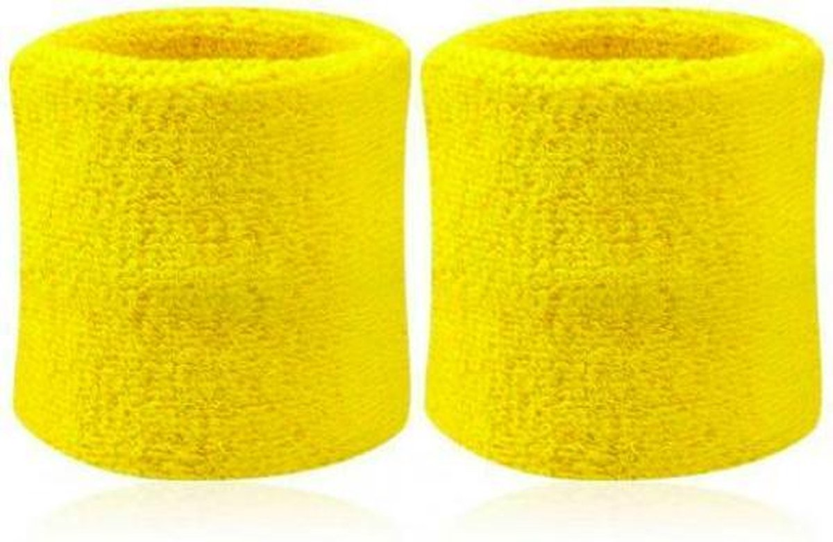 ProductGoods - 2x Zweetband Geel | Zweetbandjes pols