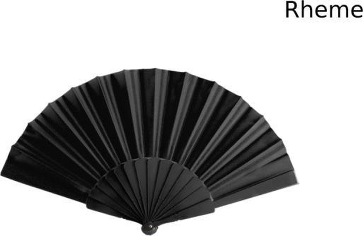 Spaanse Waaier - Handwaaier - Zomers - 23 cm - Zwart - Rheme