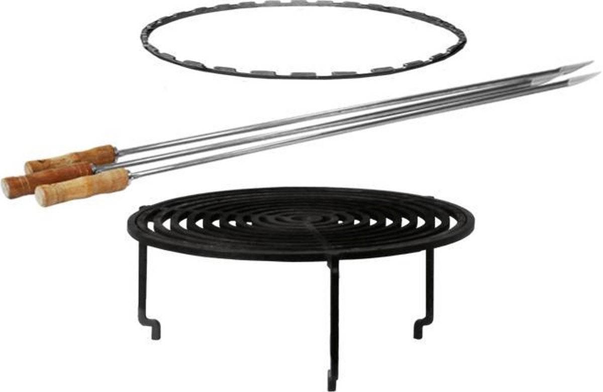 OFYR 85 Grill Accessoires set (4-delig)  - Grillhouder - Grillplaat - Spiezenring - Spiezen 85