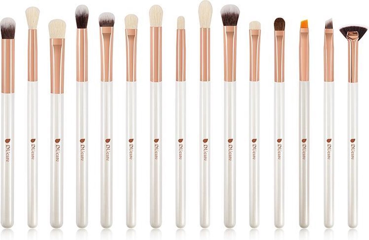 Dermarolling 15-Delige Witte Make Up Kwasten Set DF1536