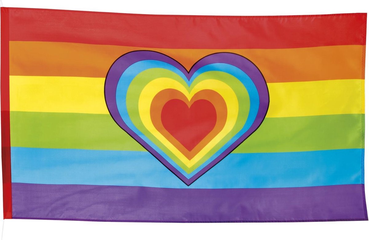 12 stuks: Polyester vlag - Regenboog - 90x150cm