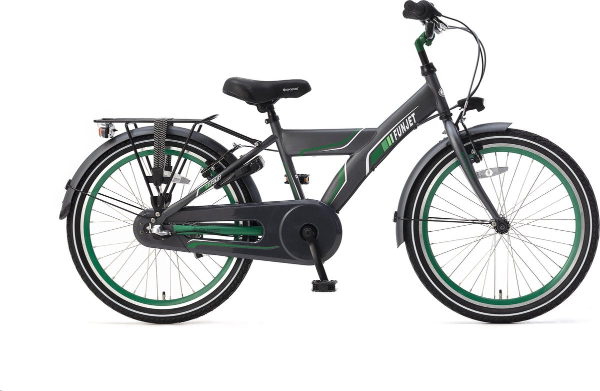 Supersuper Funjet N3 Kinderfiets - 22 inch - 3 versnellingen - Groen/Grijs