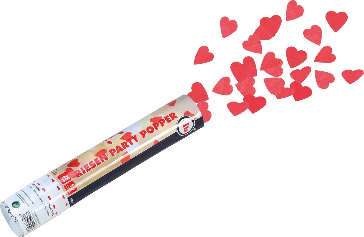 Tib Partypopper Harten 28 Cm Karton/papier Rood