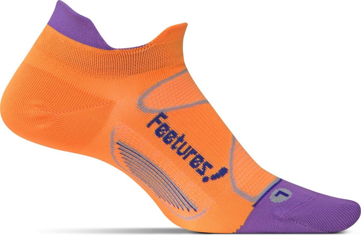 Feetures - Elite Ultra Light No Show Tab - Hardloopsokken - Sportsokken - Oranje - S