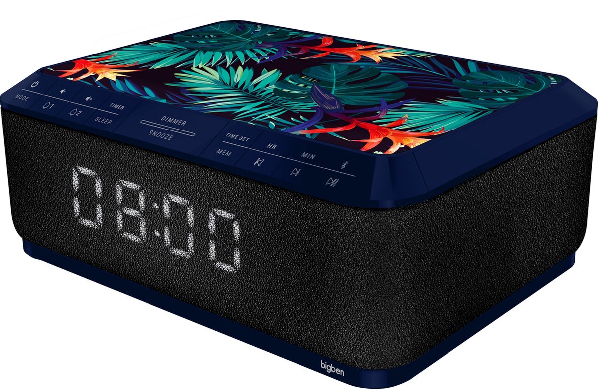 Bigben Wekkerradio - Draadloze Telefoon Oplader - Jungle