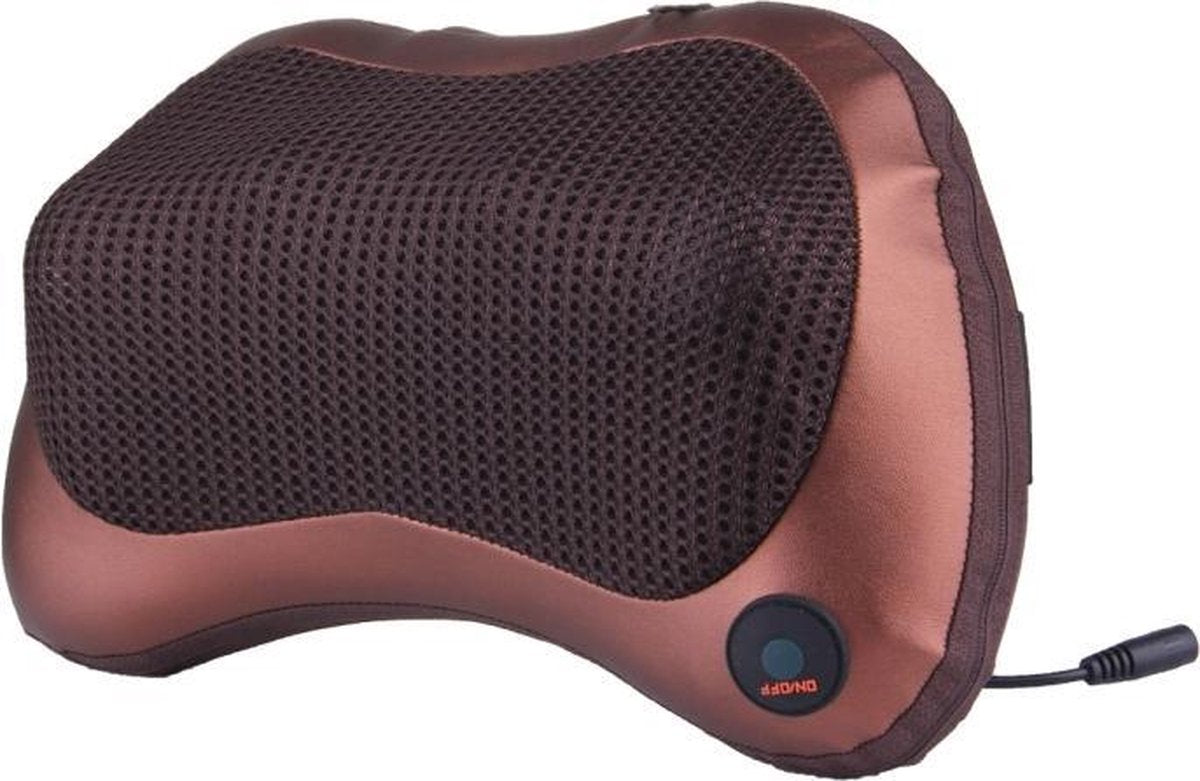 Shiatsu elektrisch massagekussen voor het hele lichaam - 4 ballen per kant - bruin